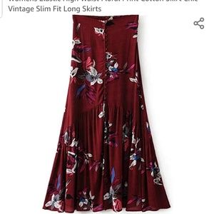 Hi-waist midi skirt